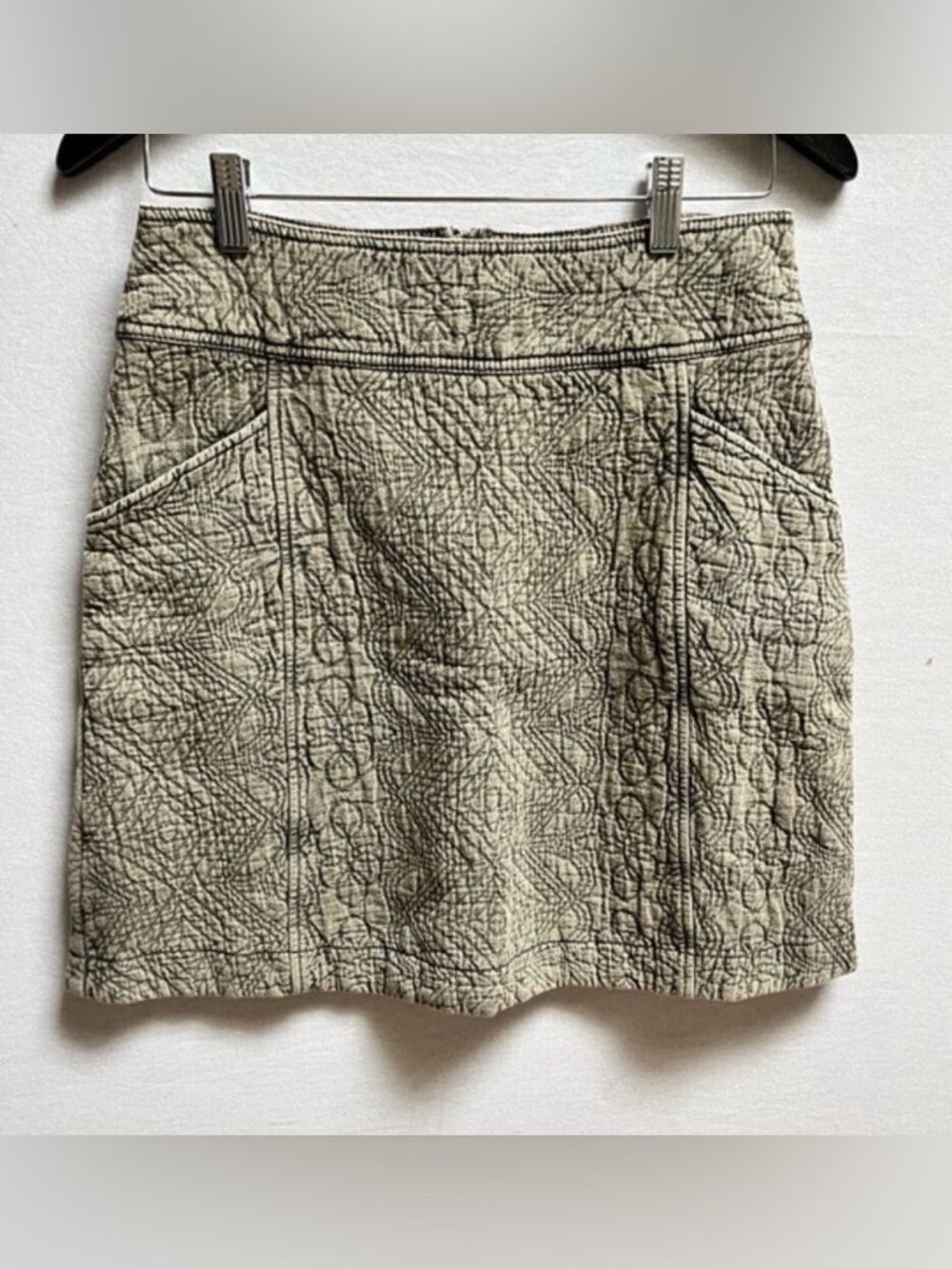 Anthropologie Pilcro Quilted Embossed Skirt Sz 4